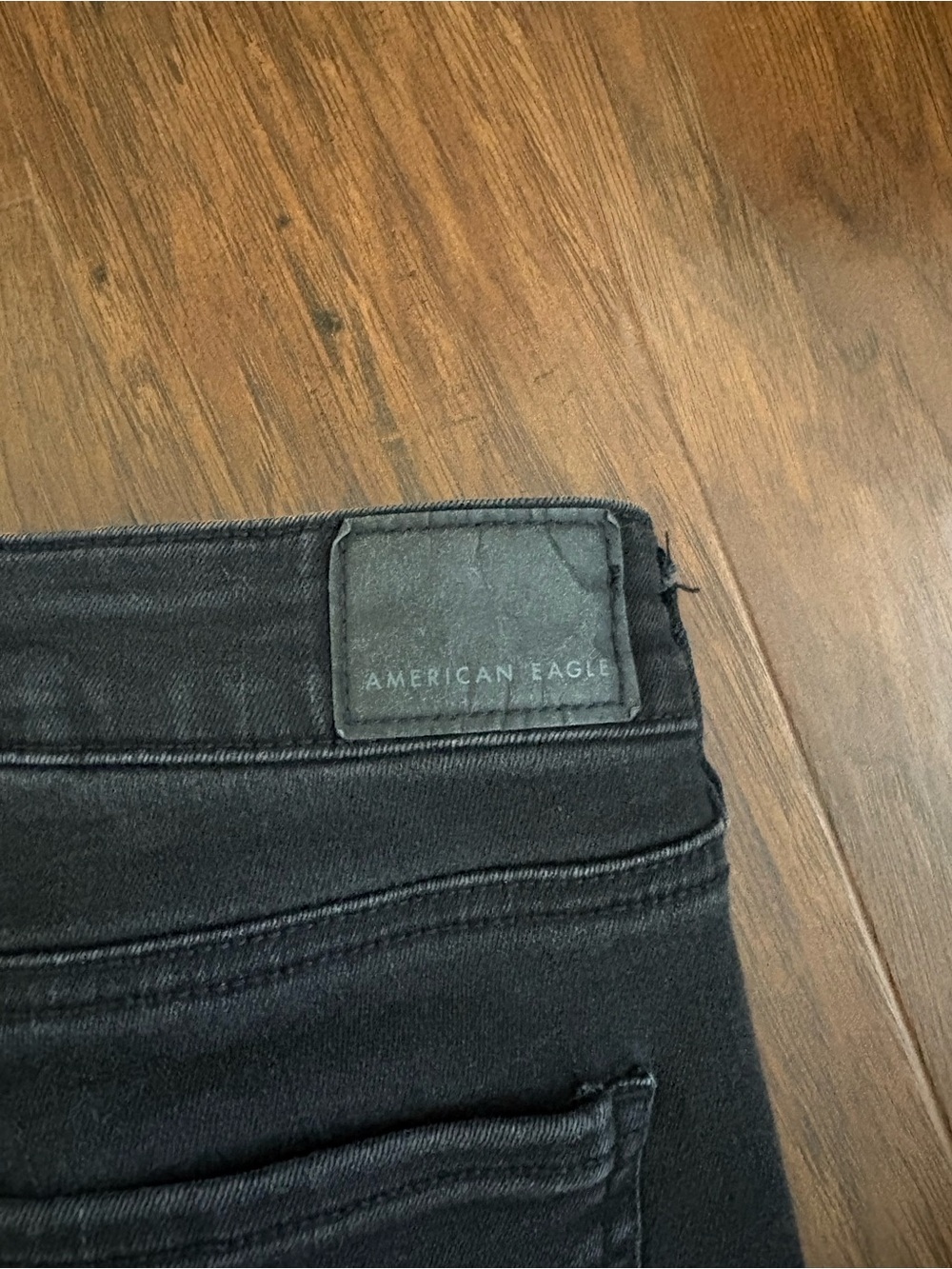 American Eagle Black Stretch Jeans with Embossed Waistband
